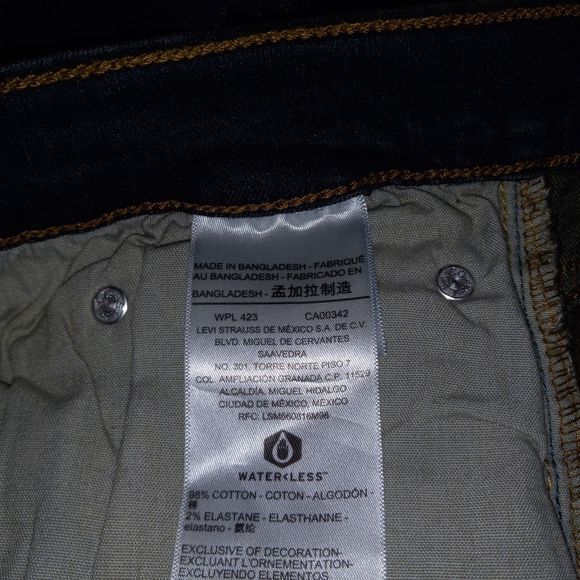 Signature Levi Strauss Jeans S51 Straight Size 36X34 (Actual 36X33.5") Dark Wash - Picture 11 of 15